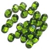 25 12mm Four-Sided Flat Round Olive Glass Beads